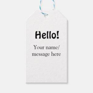 Hello add nameメッセージシンプルのミニマルビジネス項目 ギフトタグ
