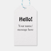 Hello add nameメッセージシンプルのミニマルビジネス項目 ギフトタグ (裏面)