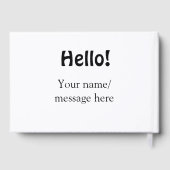 Hello add nameメッセージシンプルのミニマルビジネス項目 ゲストブック (裏面)