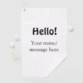Hello add nameメッセージシンプルのミニマルビジネス項目 ゴルフタオル (インサイチュ)