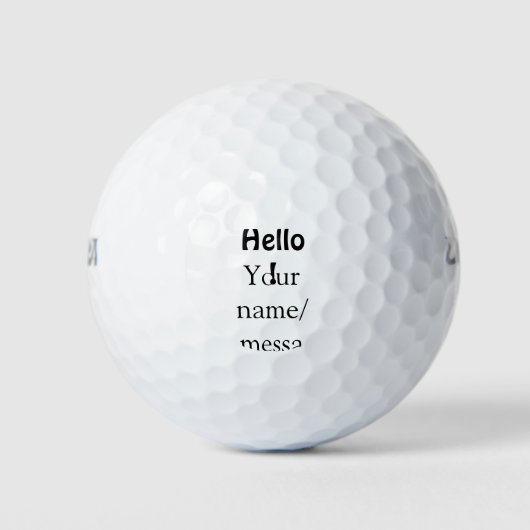 Hello add nameメッセージシンプルのミニマルビジネス項目 ゴルフボール (正面)