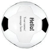 Hello add nameメッセージシンプルのミニマルビジネス項目 サッカーボール (回転)