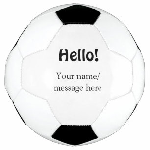 Hello add nameメッセージシンプルのミニマルビジネス項目 サッカーボール