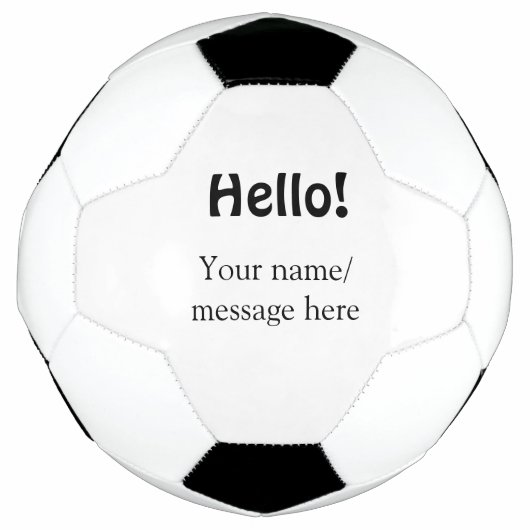 Hello add nameメッセージシンプルのミニマルビジネス項目 サッカーボール (正面)