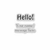 Hello add nameメッセージシンプルのミニマルビジネス項目 シール (正面)