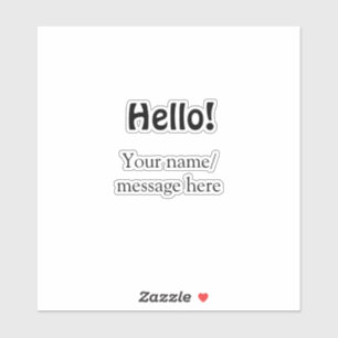 Hello add nameメッセージシンプルのミニマルビジネス項目 シール