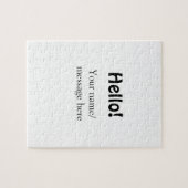 Hello add nameメッセージシンプルのミニマルビジネス項目 ジグソーパズル (横)