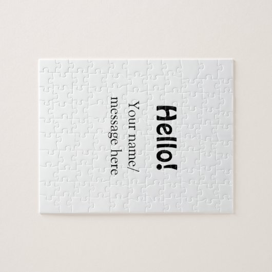 Hello add nameメッセージシンプルのミニマルビジネス項目 ジグソーパズル (横)