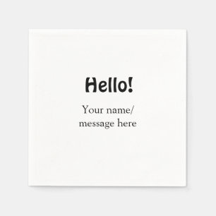Hello add nameメッセージシンプルのミニマルビジネス項目 スタンダードカクテルナプキン