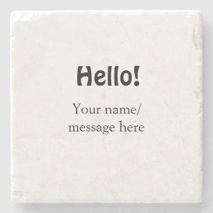 Hello add nameメッセージシンプルのミニマルビジネス項目 ストーンコースター