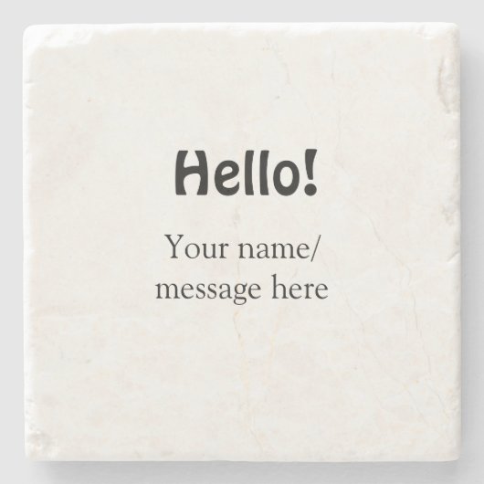 Hello add nameメッセージシンプルのミニマルビジネス項目 ストーンコースター (正面)