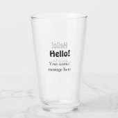 Hello add nameメッセージシンプルのミニマルビジネス項目 タンブラーグラス (裏面)
