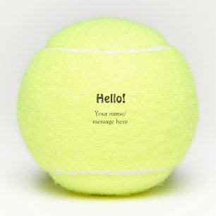 Hello add nameメッセージシンプルのミニマルビジネス項目 テニスボール
