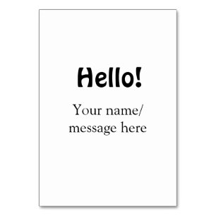 Hello add nameメッセージシンプルのミニマルビジネス項目 テーブルナンバー