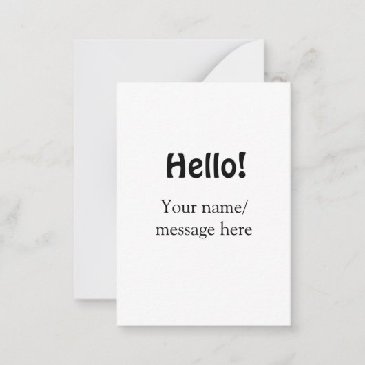 Hello add nameメッセージシンプルのミニマルビジネス項目 ノートカード (正面)