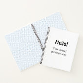 Hello add nameメッセージシンプルのミニマルビジネス項目 ノートブック (内部)