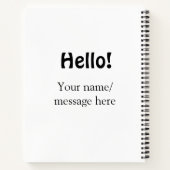 Hello add nameメッセージシンプルのミニマルビジネス項目 ノートブック (裏面)