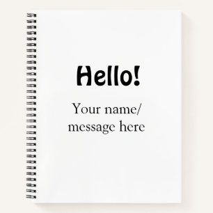 Hello add nameメッセージシンプルのミニマルビジネス項目 ノートブック