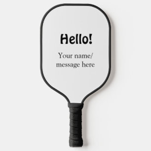 Hello add nameメッセージシンプルのミニマルビジネス項目 ピックルボールラケット