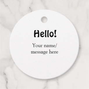 Hello add nameメッセージシンプルのミニマルビジネス項目 フェイバータグ