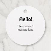 Hello add nameメッセージシンプルのミニマルビジネス項目 フェイバータグ (裏面)