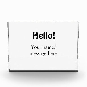 Hello add nameメッセージシンプルのミニマルビジネス項目 フォトブロック
