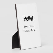 Hello add nameメッセージシンプルのミニマルビジネス項目 フォトプラーク (側面)