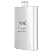 Hello add nameメッセージシンプルのミニマルビジネス項目 フラスク (左)