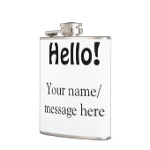 Hello add nameメッセージシンプルのミニマルビジネス項目 フラスク (左)