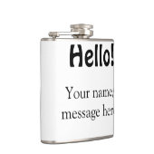 Hello add nameメッセージシンプルのミニマルビジネス項目 フラスク (右)