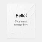 Hello add nameメッセージシンプルのミニマルビジネス項目 フリースブランケット (正面)