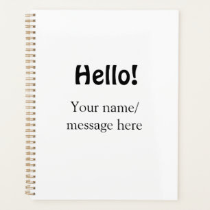 Hello add nameメッセージシンプルのミニマルビジネス項目 プランナー手帳