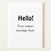 Hello add nameメッセージシンプルのミニマルビジネス項目 プランナー手帳 (裏面)