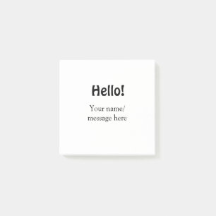 Hello add nameメッセージシンプルのミニマルビジネス項目 ポストイット