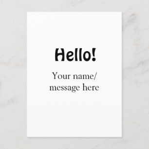 Hello add nameメッセージシンプルのミニマルビジネス項目 ポストカード