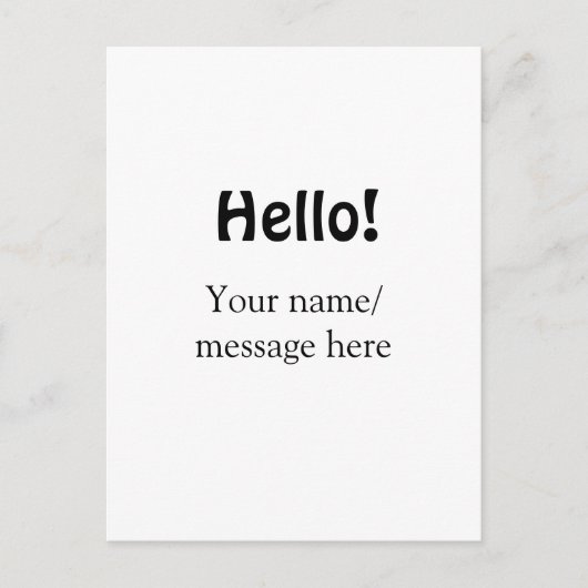 Hello add nameメッセージシンプルのミニマルビジネス項目 ポストカード (正面)