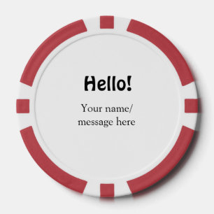 Hello add nameメッセージシンプルのミニマルビジネス項目 ポーカーチップ