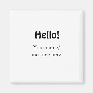 Hello add nameメッセージシンプルのミニマルビジネス項目 マグネット