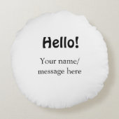 Hello add nameメッセージシンプルのミニマルビジネス項目 ラウンドクッション (裏面)