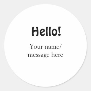 Hello add nameメッセージシンプルのミニマルビジネス項目 ラウンドシール