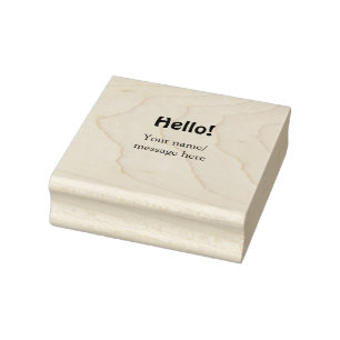 Hello add nameメッセージシンプルのミニマルビジネス項目 ラバースタンプ
