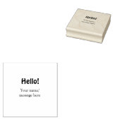 Hello add nameメッセージシンプルのミニマルビジネス項目 ラバースタンプ (押印)