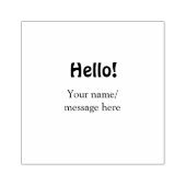 Hello add nameメッセージシンプルのミニマルビジネス項目 ラバースタンプ (インプリント)