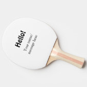 Hello add nameメッセージシンプルのミニマルビジネス項目 卓球ラケット (横)