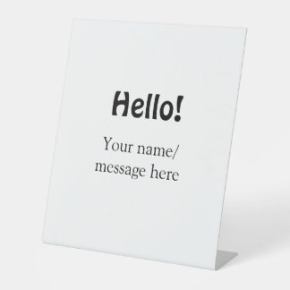 Hello add nameメッセージシンプルのミニマルビジネス項目 台座サイン