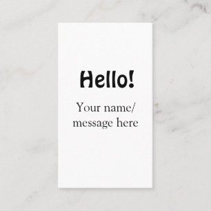 Hello add nameメッセージシンプルのミニマルビジネス項目 名刺