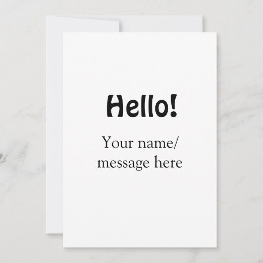 Hello add nameメッセージシンプルのミニマルビジネス項目 招待状 (正面)