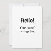 Hello add nameメッセージシンプルのミニマルビジネス項目 招待状 (裏面)