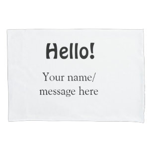 Hello add nameメッセージシンプルのミニマルビジネス項目 枕カバー