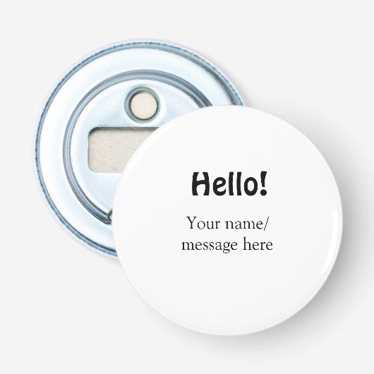 Hello add nameメッセージシンプルのミニマルビジネス項目 栓抜き (正面)